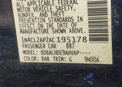 2010 Nissan Altima Hybrid from USA, damaged, VIN 1N4CL2AP2AC195178